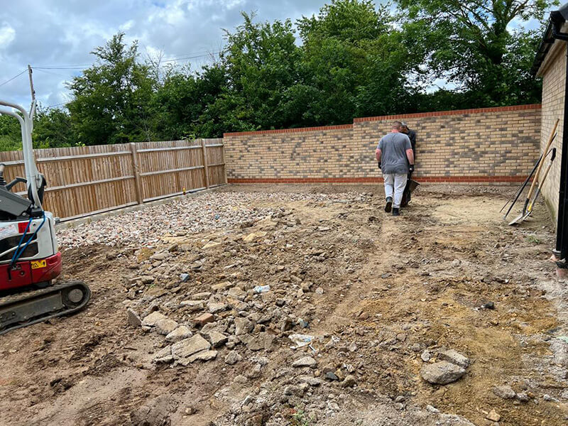 Indian Sandstone With Black Paving Edges and New Turf - Canterbury, Kent