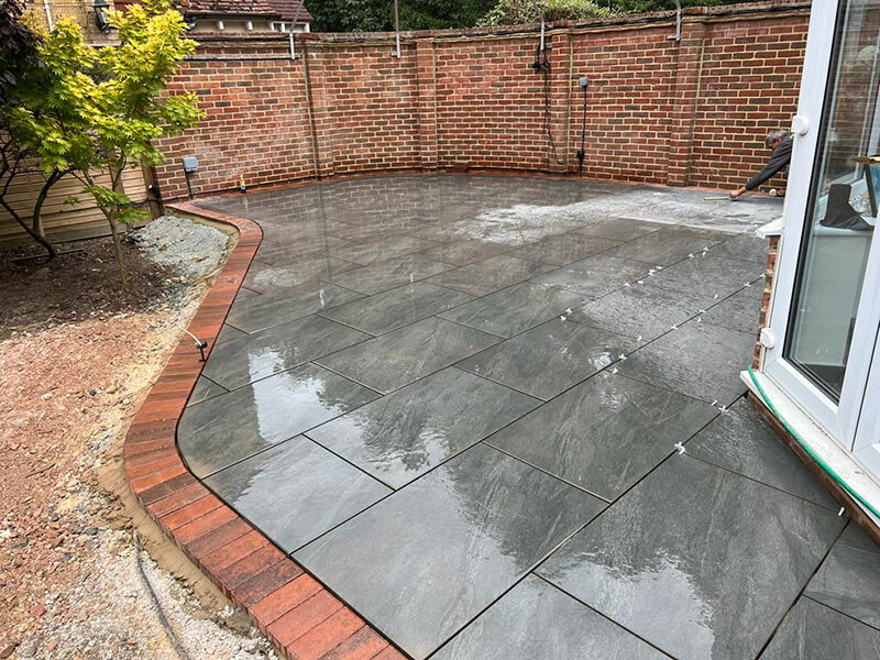 Replacing Old Paving With Porcelain Slabs - Herne Bay, Kent
