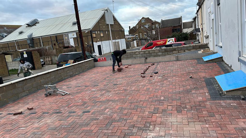 Paving For Two Next-door Properties - Gillingham, Kent